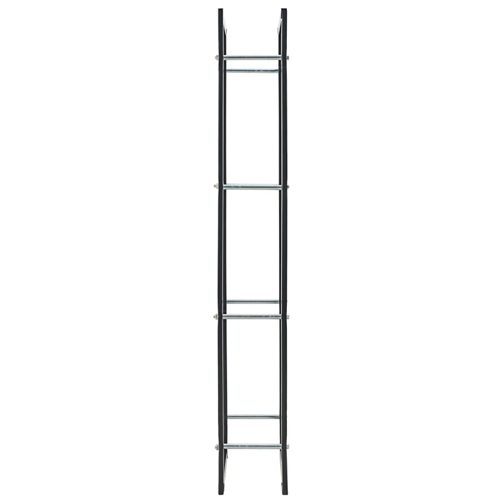 vidaXL Suporte para lenha 50x20x150 cm aço preto