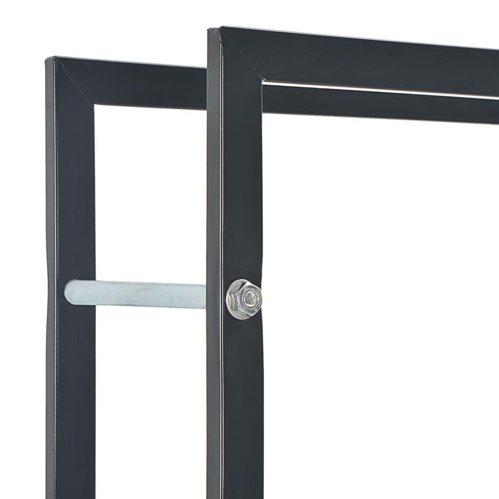 vidaXL Suporte para lenha 50x20x150 cm aço preto