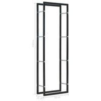 vidaXL Suporte para lenha 50x20x150 cm aço preto
