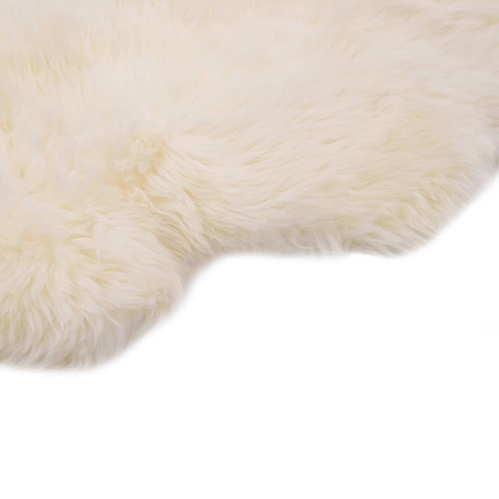 vidaXL Tapete em pele de carneiro 60x90 cm branco