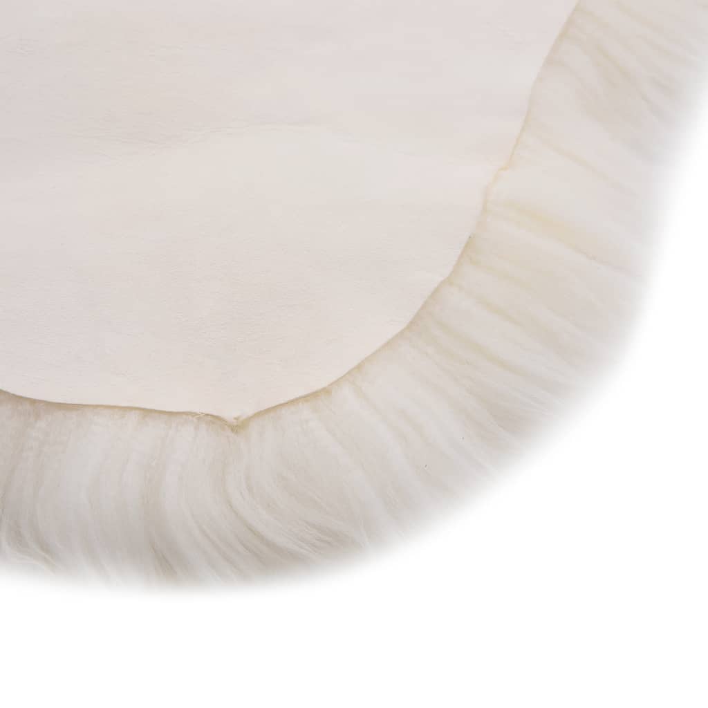 vidaXL Tapete em pele de carneiro 60x90 cm branco