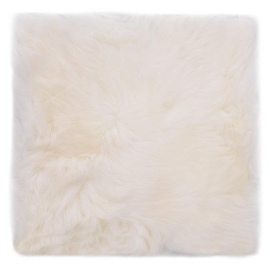 vidaXL Almofadas p/ cadeira 2 pcs 40x40cm pele carneiro genuína branca