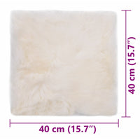 vidaXL Almofadas p/ cadeira 2 pcs 40x40cm pele carneiro genuína branca