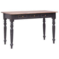 vidaXL Secretária com 3 gavetas 117x57x75 cm madeira de mogno maciça