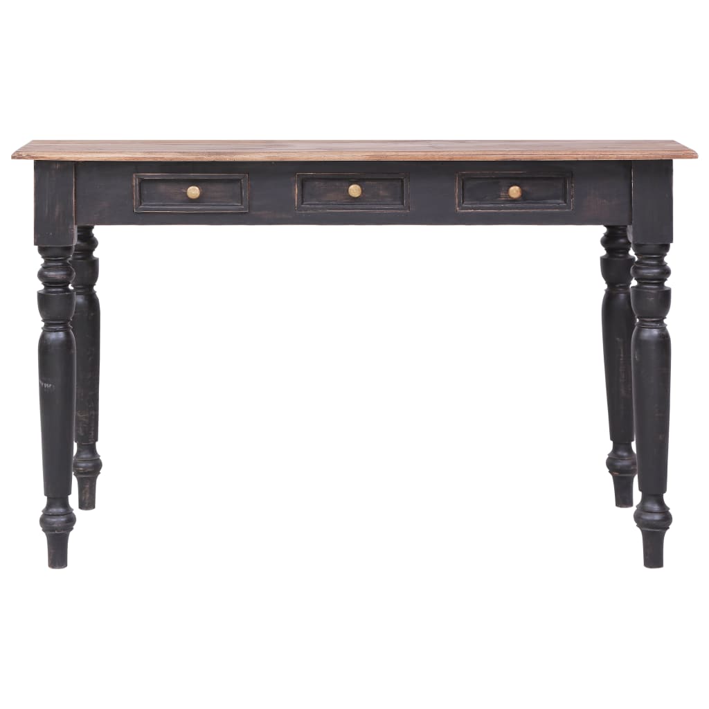 vidaXL Secretária com 3 gavetas 117x57x75 cm madeira de mogno maciça