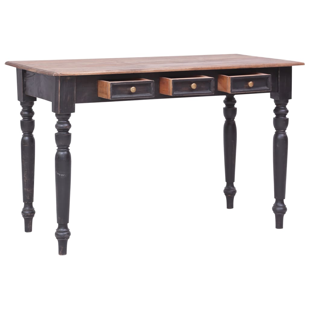 vidaXL Secretária com 3 gavetas 117x57x75 cm madeira de mogno maciça