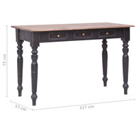 vidaXL Secretária com 3 gavetas 117x57x75 cm madeira de mogno maciça