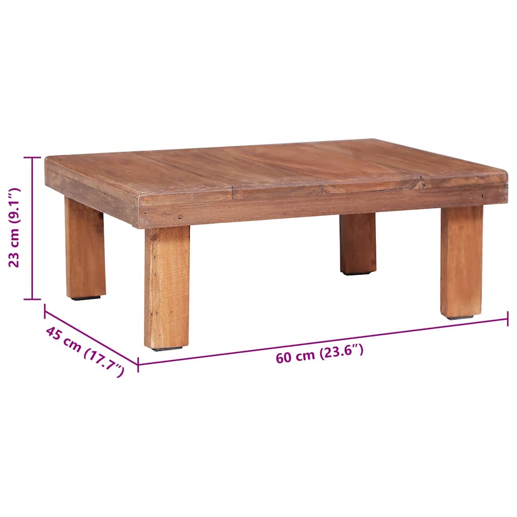 vidaXL Mesa de centro 60x45x23 cm madeira de mogno maciça