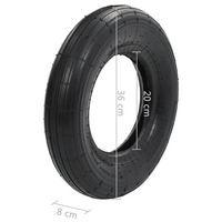 Conj. pneus e câmaras p/ carrinho mão 4 pcs 3.50-8 4PR borracha