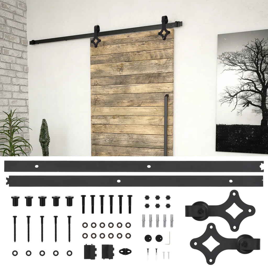 Kit de ferragens para porta deslizante SKIEN  aço preto