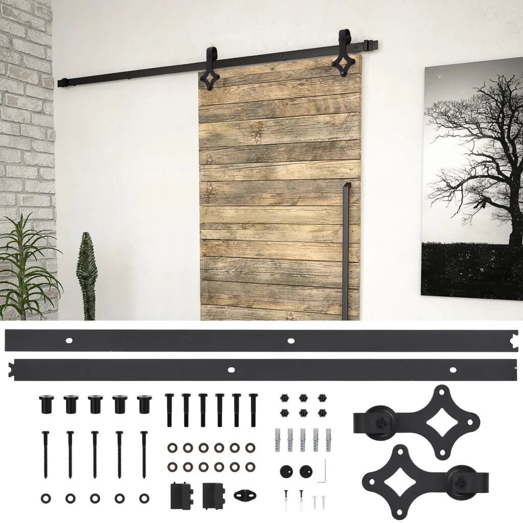 Kit de ferragens para porta deslizante SKIEN  aço preto