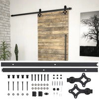 Kit de ferragens para porta deslizante SKIEN  aço preto