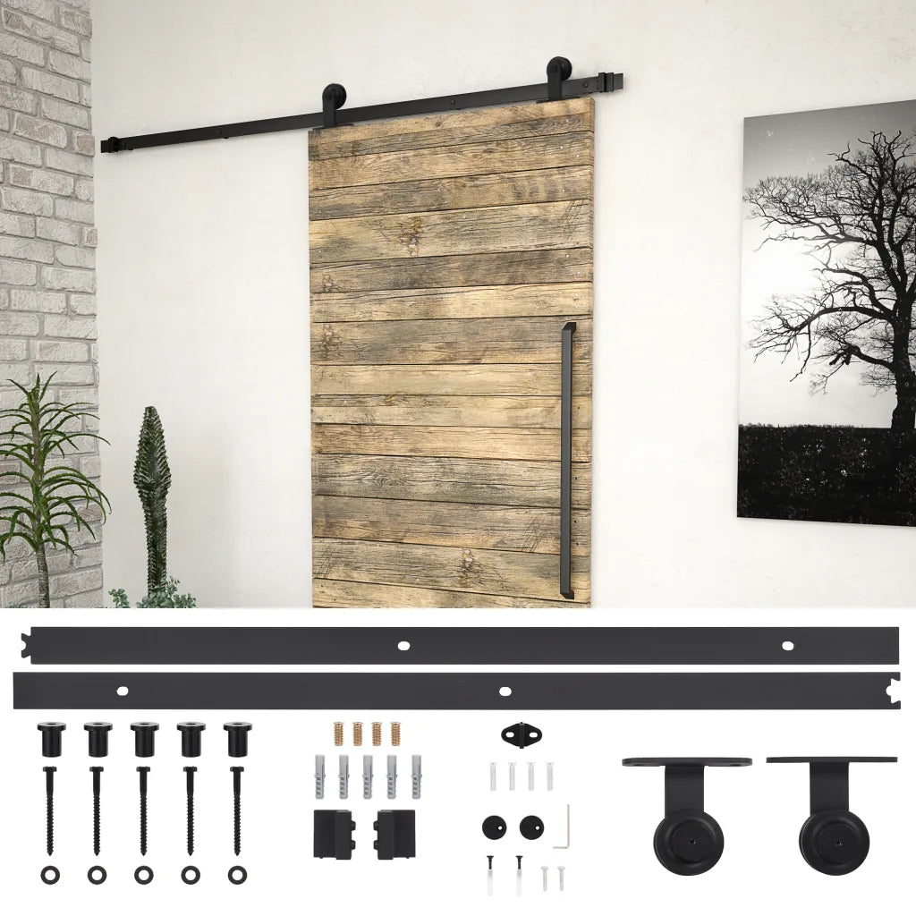 Kit de ferragens para porta deslizante SKIEN  aço preto