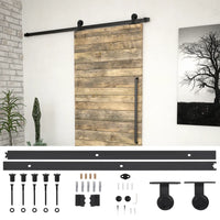 Kit de ferragens para porta deslizante SKIEN  aço preto
