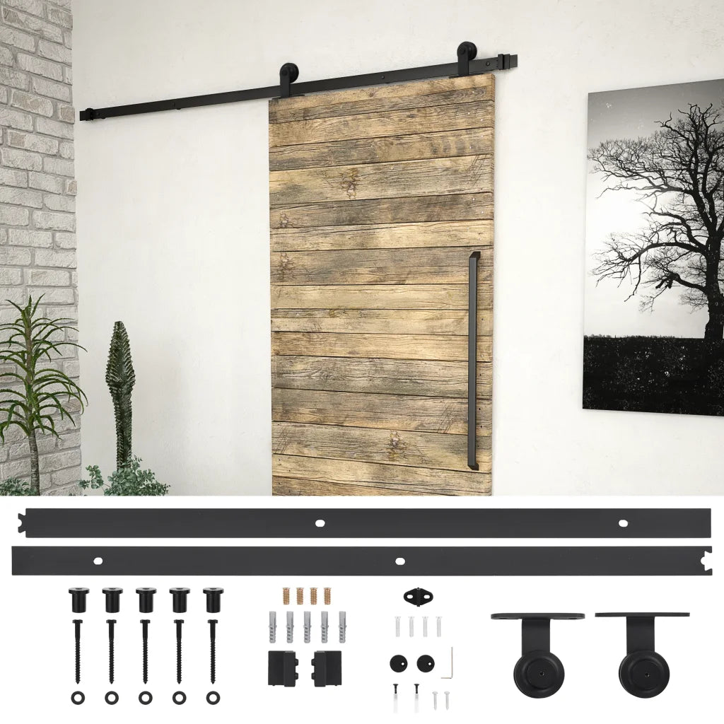 Kit de ferragens para porta deslizante SKIEN  aço preto