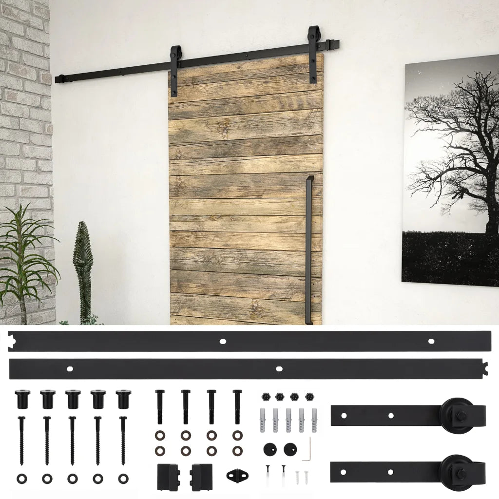 Kit de ferragens para porta deslizante SKIEN  aço preto
