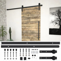 Kit de ferragens para porta deslizante SKIEN  aço preto