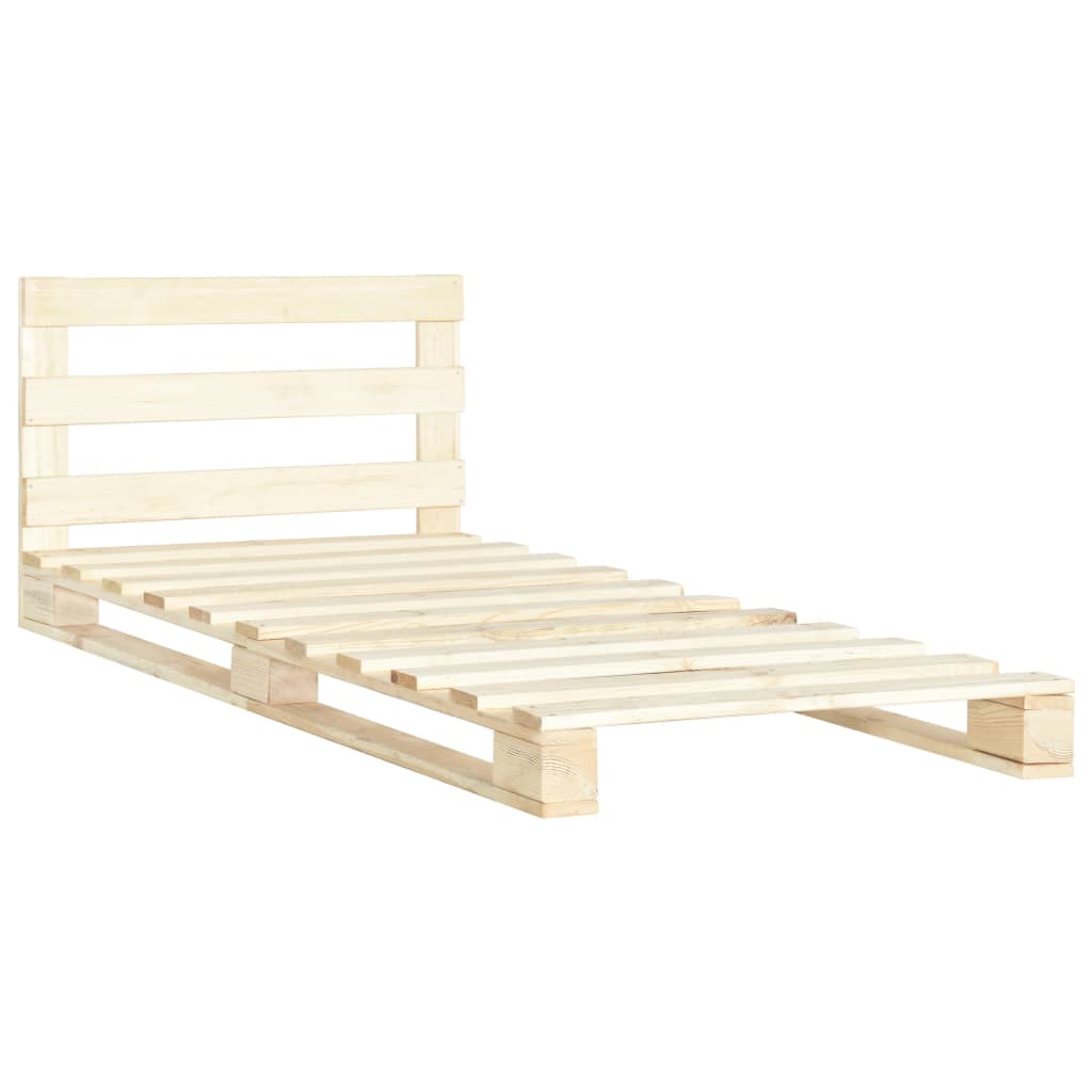 vidaXL Estrutura de cama em paletes pinho maciço 90x200 cm