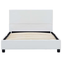 vidaXL Estrutura de cama 90x200 cm couro artificial branco