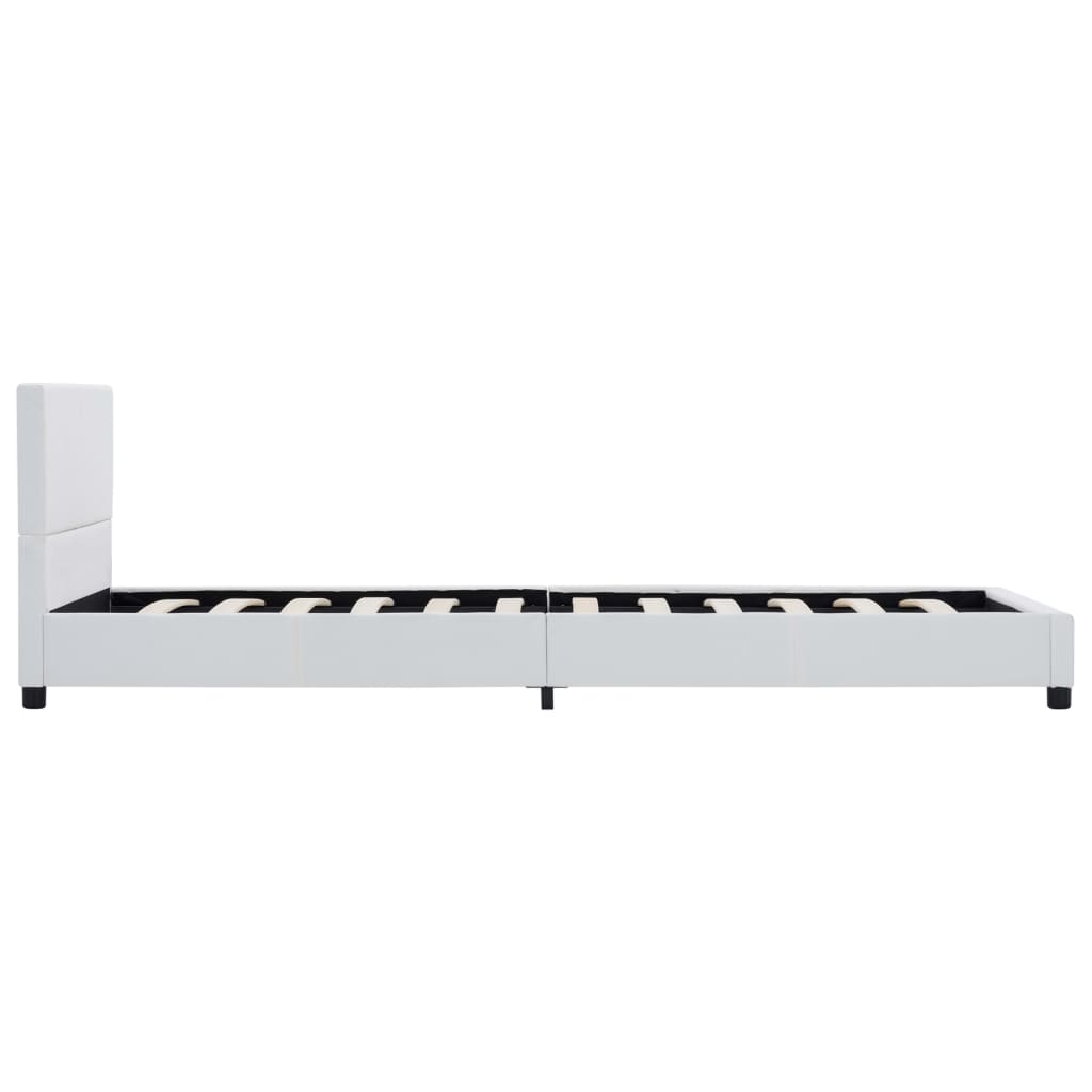 vidaXL Estrutura de cama 90x200 cm couro artificial branco