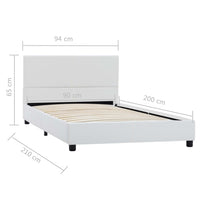 vidaXL Estrutura de cama 90x200 cm couro artificial branco