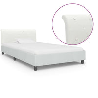 vidaXL Estrutura de cama 90x200 cm couro artificial branco