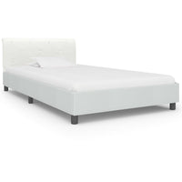 vidaXL Estrutura de cama 90x200 cm couro artificial branco