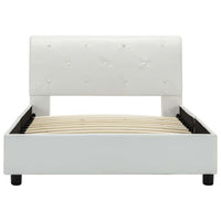vidaXL Estrutura de cama 90x200 cm couro artificial branco