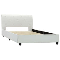 vidaXL Estrutura de cama 90x200 cm couro artificial branco