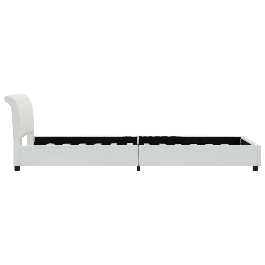 vidaXL Estrutura de cama 90x200 cm couro artificial branco