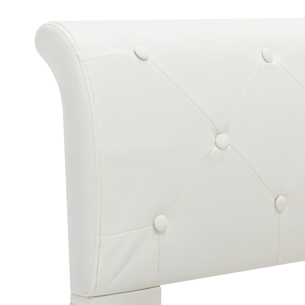 vidaXL Estrutura de cama 90x200 cm couro artificial branco
