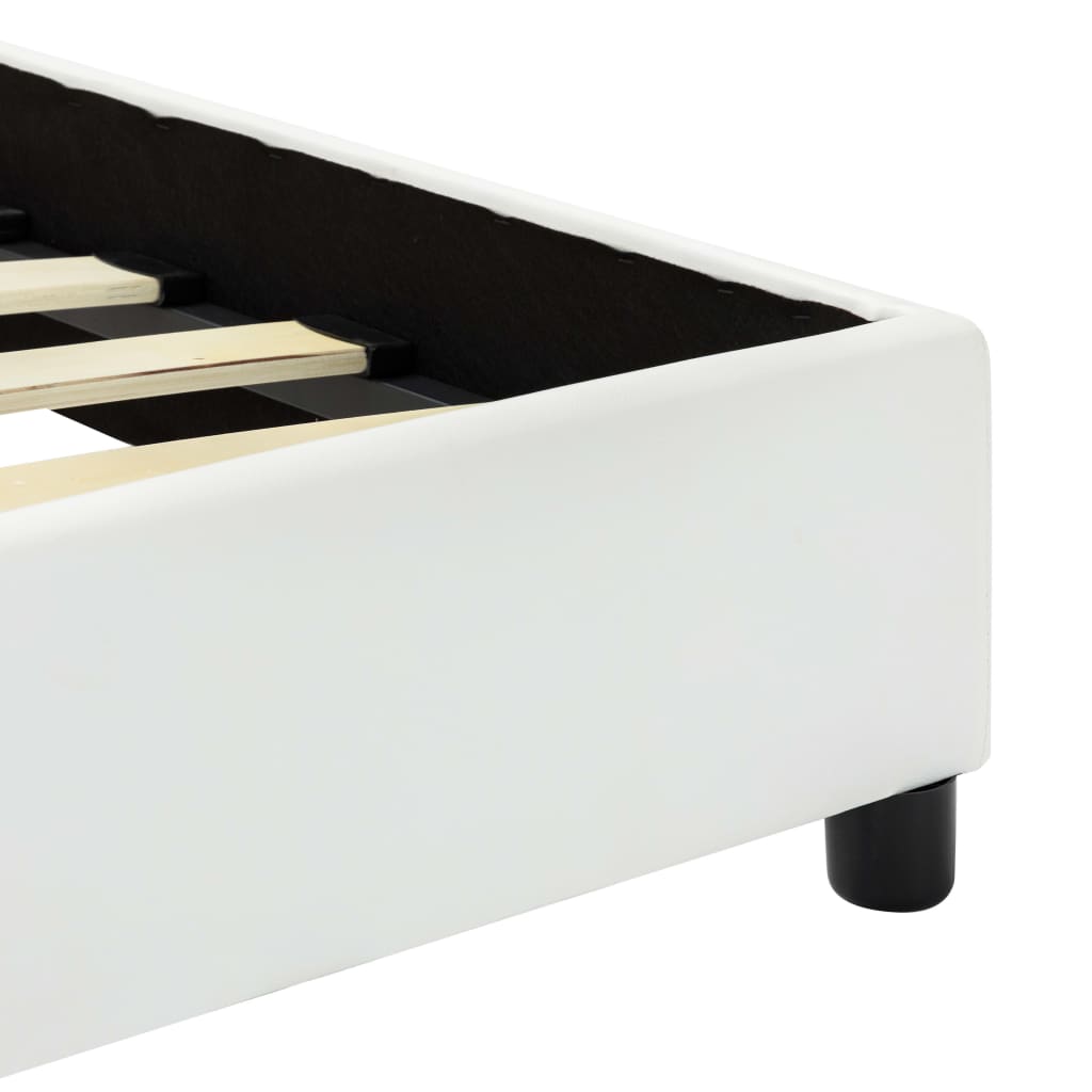 vidaXL Estrutura de cama 90x200 cm couro artificial branco