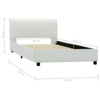vidaXL Estrutura de cama 90x200 cm couro artificial branco