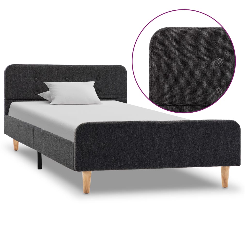 vidaXL Estrutura de cama 90x200 cm serapilheira cinzento-escuro