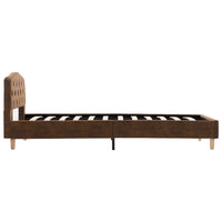 vidaXL Estrutura de cama 90x200 cm camurça artificial castanho