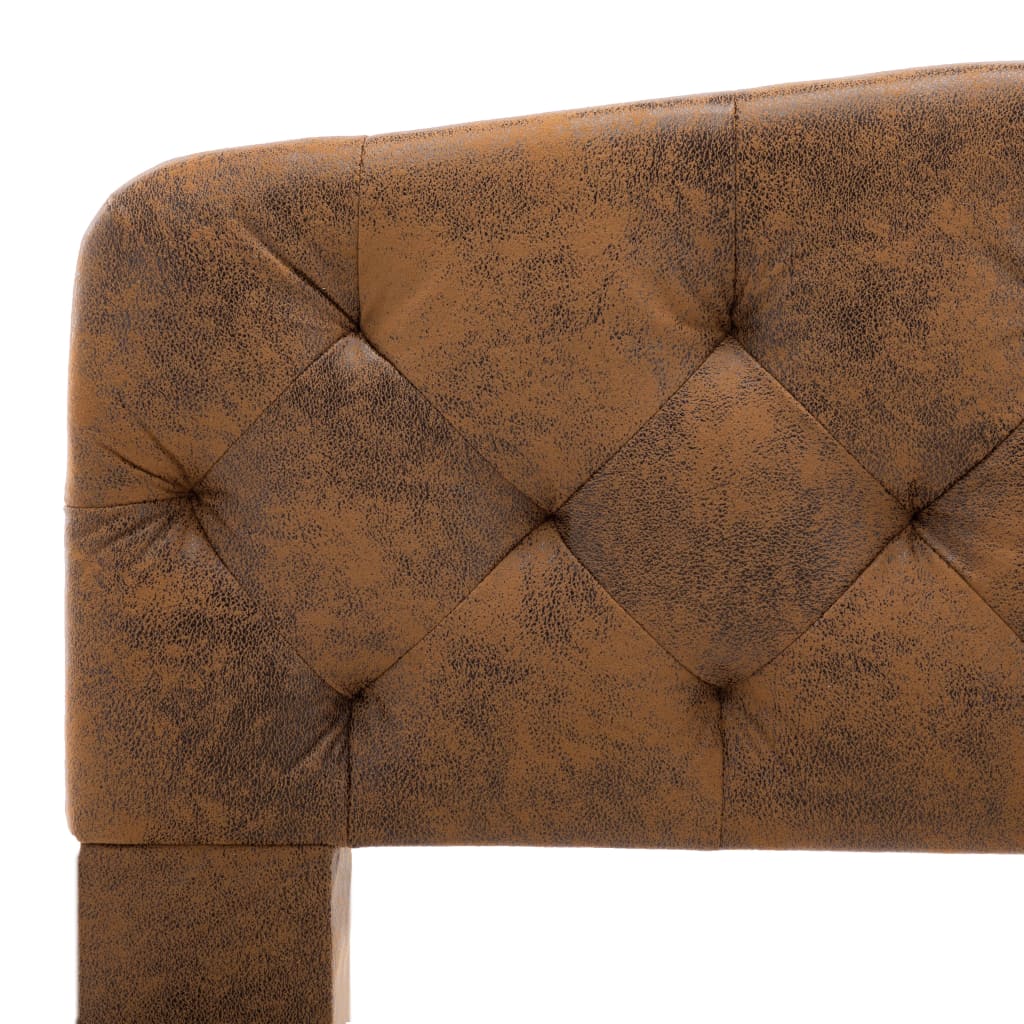 vidaXL Estrutura de cama 90x200 cm camurça artificial castanho