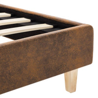 vidaXL Estrutura de cama 90x200 cm camurça artificial castanho