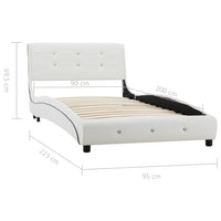 vidaXL Cama com colchão 90x200 cm couro artificial branco
