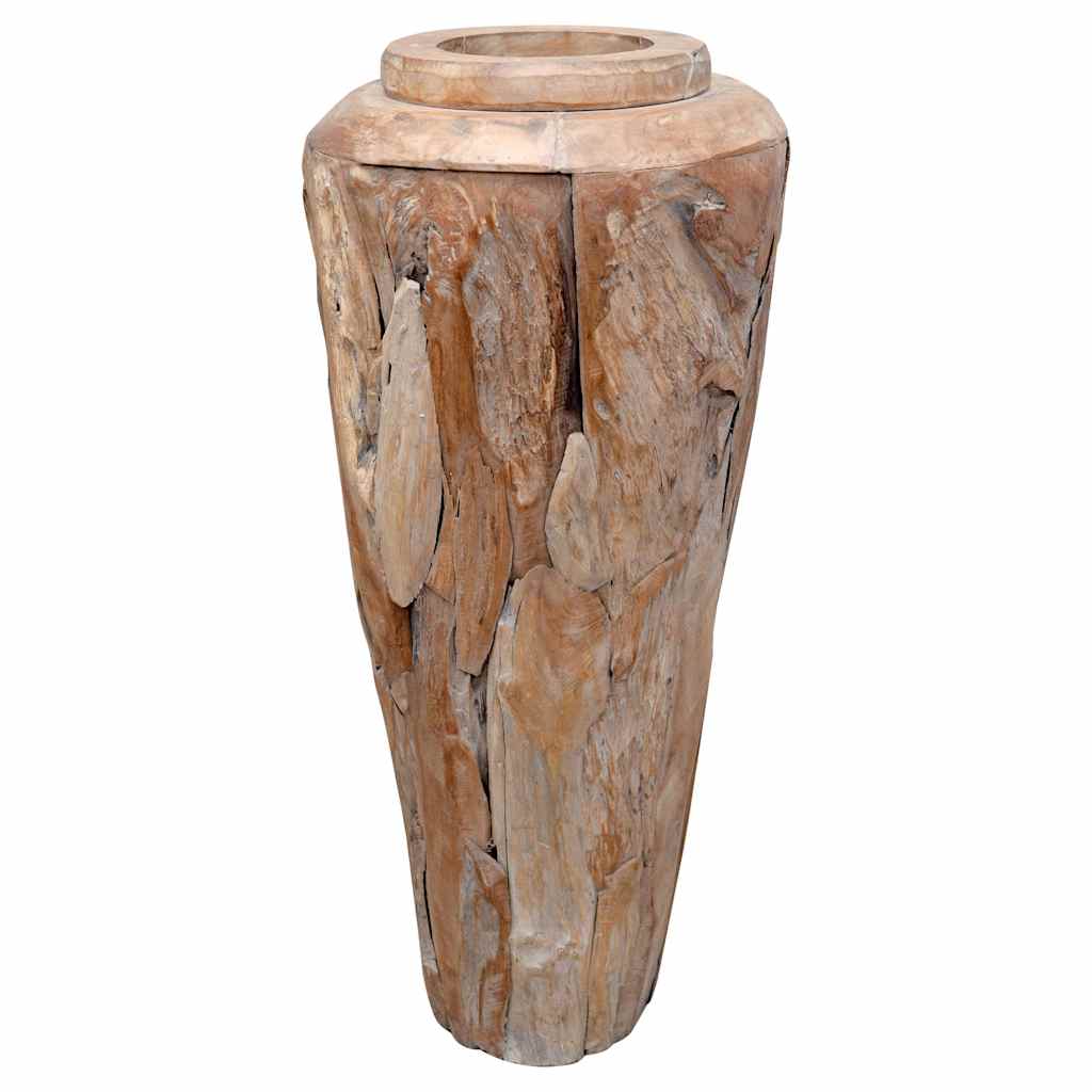 vidaXL Jarra decorativa 40x100 cm madeira de teca maciça