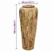 vidaXL Jarra decorativa 40x100 cm madeira de teca maciça