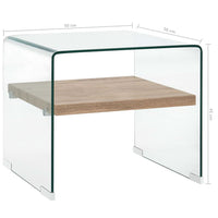 vidaXL Mesa de centro 50x50x45 cm vidro temperado transparente