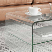 vidaXL Mesa de centro 50x45x33 cm vidro temperado transparente
