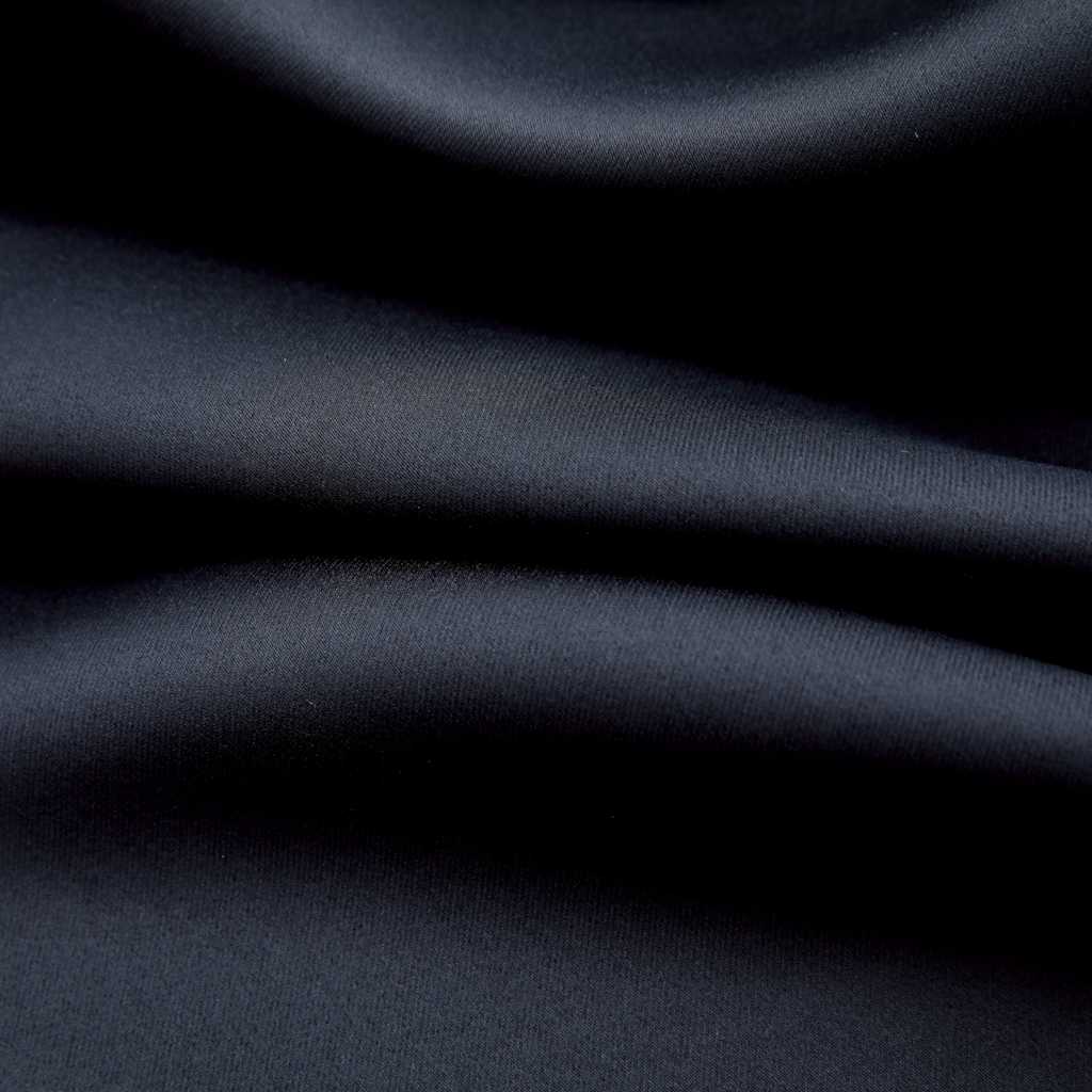 vidaXL Cortinas blackout com argolas em metal 2 pcs 140x175 cm preto