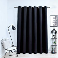 vidaXL Cortina blackout com argolas em metal 290x245 cm preto
