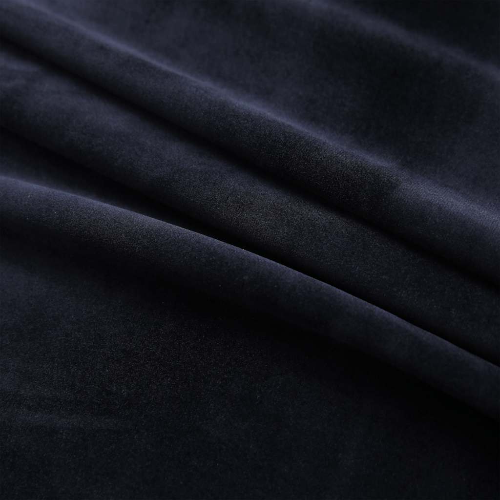 vidaXL Cortina blackout com argolas em metal 290x245 cm veludo preto