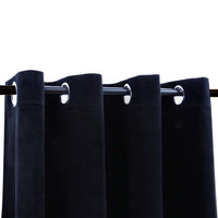 vidaXL Cortina blackout com argolas em metal 290x245 cm veludo preto