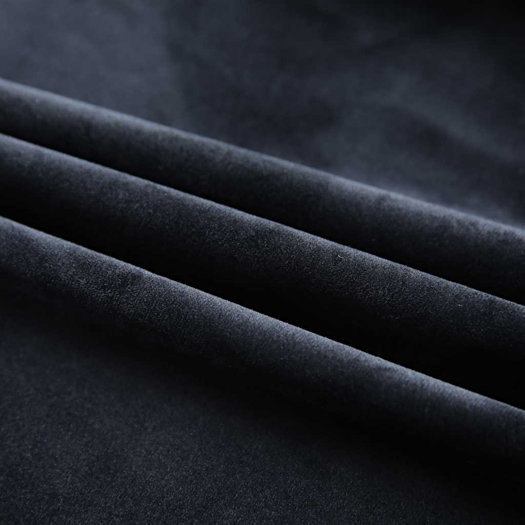 vidaXL Cortinas blackout com ganchos 2 pcs 140x175 cm veludo preto