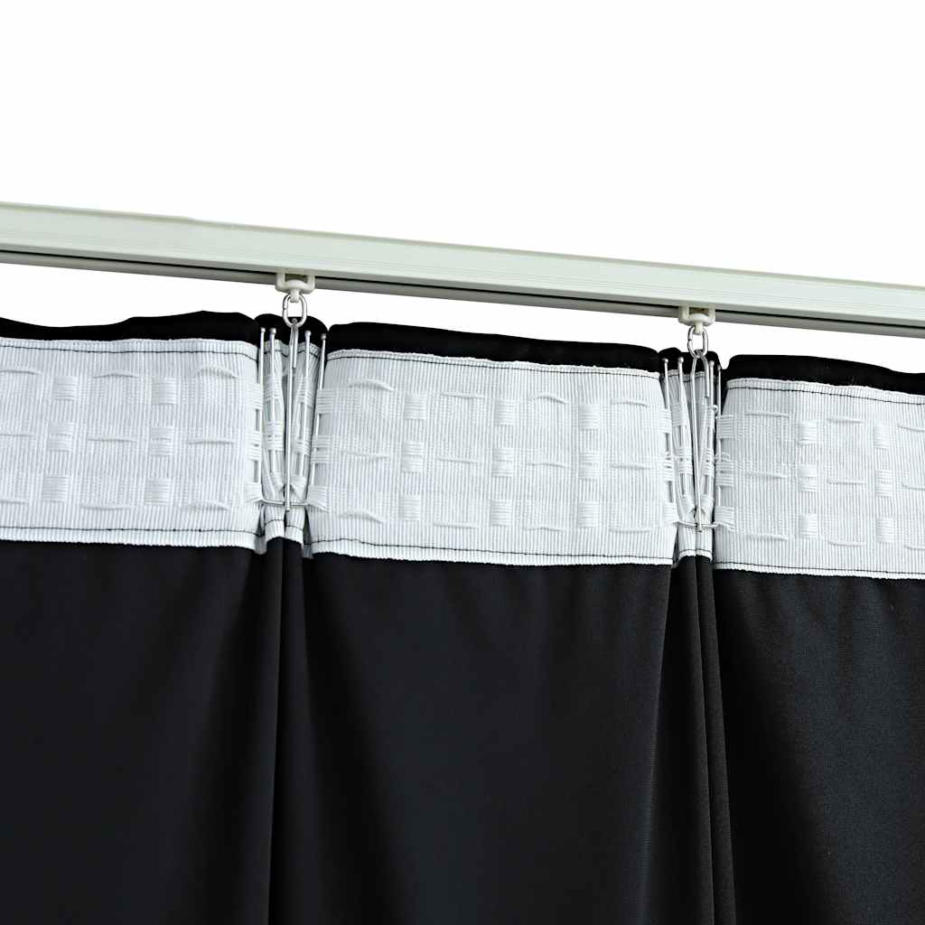vidaXL Cortinas blackout com ganchos 2 pcs 140x175 cm veludo preto