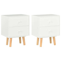 vidaXL Mesas cabeceira 2 pcs 40x30x50cm madeira de pinho maciça branco