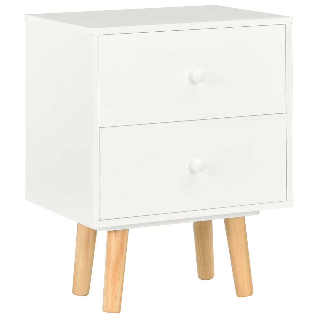 vidaXL Mesas cabeceira 2 pcs 40x30x50cm madeira de pinho maciça branco